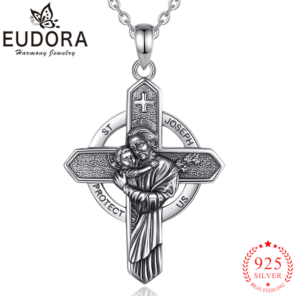 925 Sterling Silver Chain Necklace Men - 유도라 925 스털링 실버 세인트 조셉