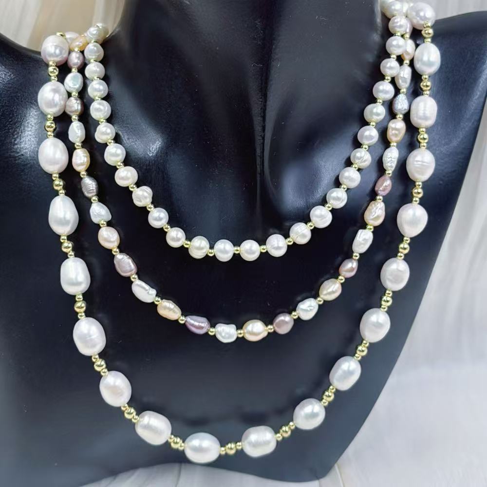 Pearl Choker Necklace Vintage - 어머니를 위한 선물, 보석, 보라색, 분홍색,