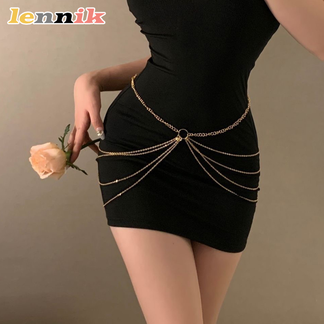 LENNIK 태슬 메탈 멀티 레이어 허리 체인, 여성용 - Body Jewelry 리뷰 및 가격