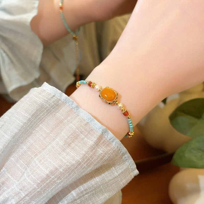 새로운 빈티지 블루 터키석과 밀랍 천연 담수 진주 14 - Pearl Choker Necklace Vintage 리뷰 및 가격