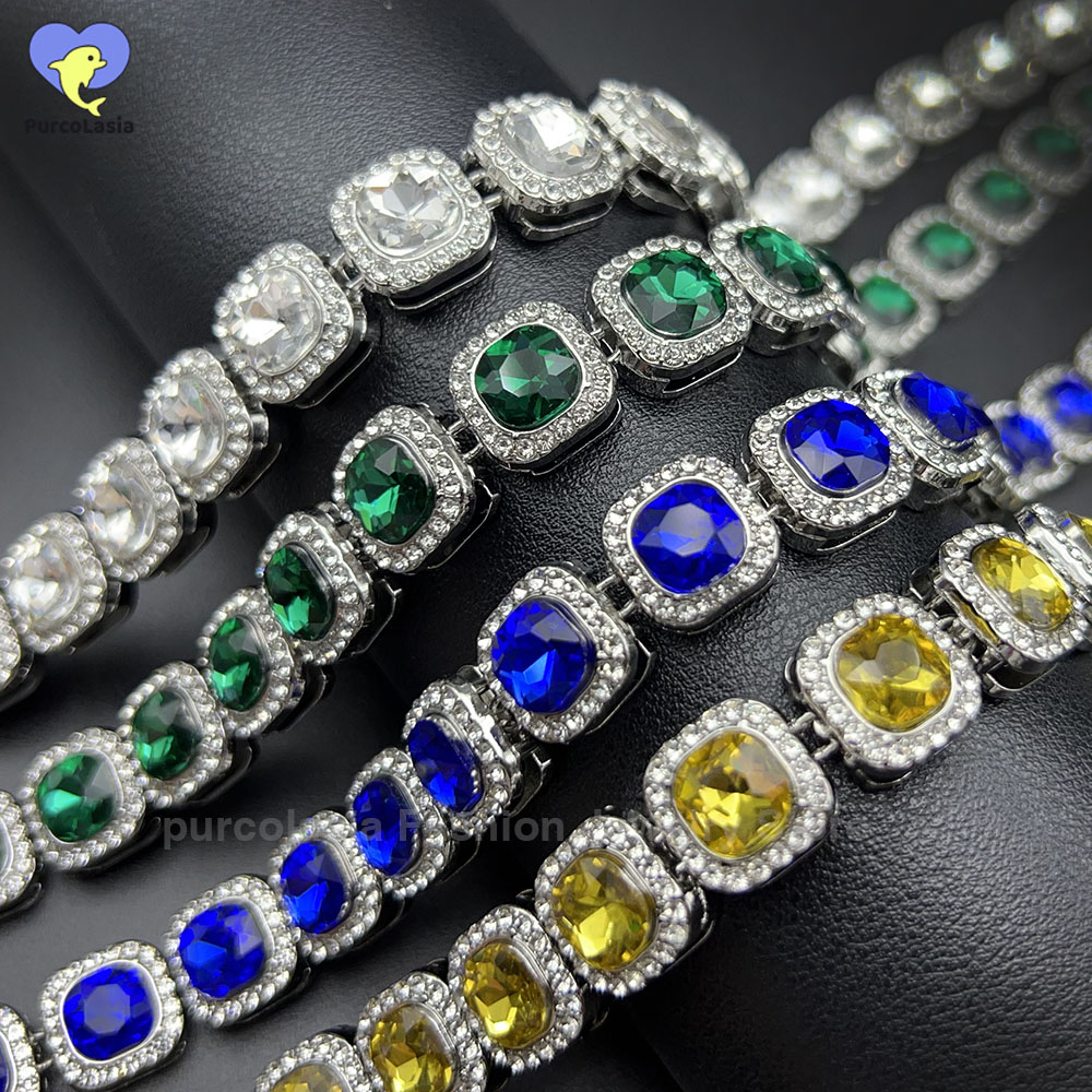 화려한 멀티 컬러 남성 여성을위한 팔찌 12mm 테니스 - Cuban Link Chain 12Mm 리뷰 및 가격