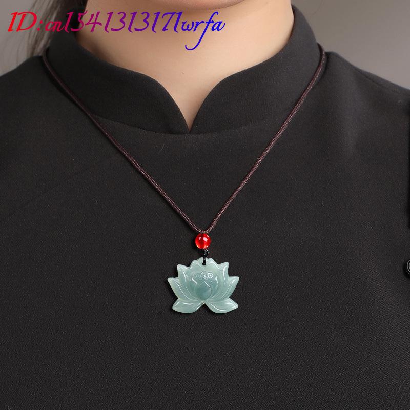 미얀마 경옥 연꽃 펜던트 목걸이 매력 럭셔리 스톤 디자 - Necklaces 리뷰 및 가격
