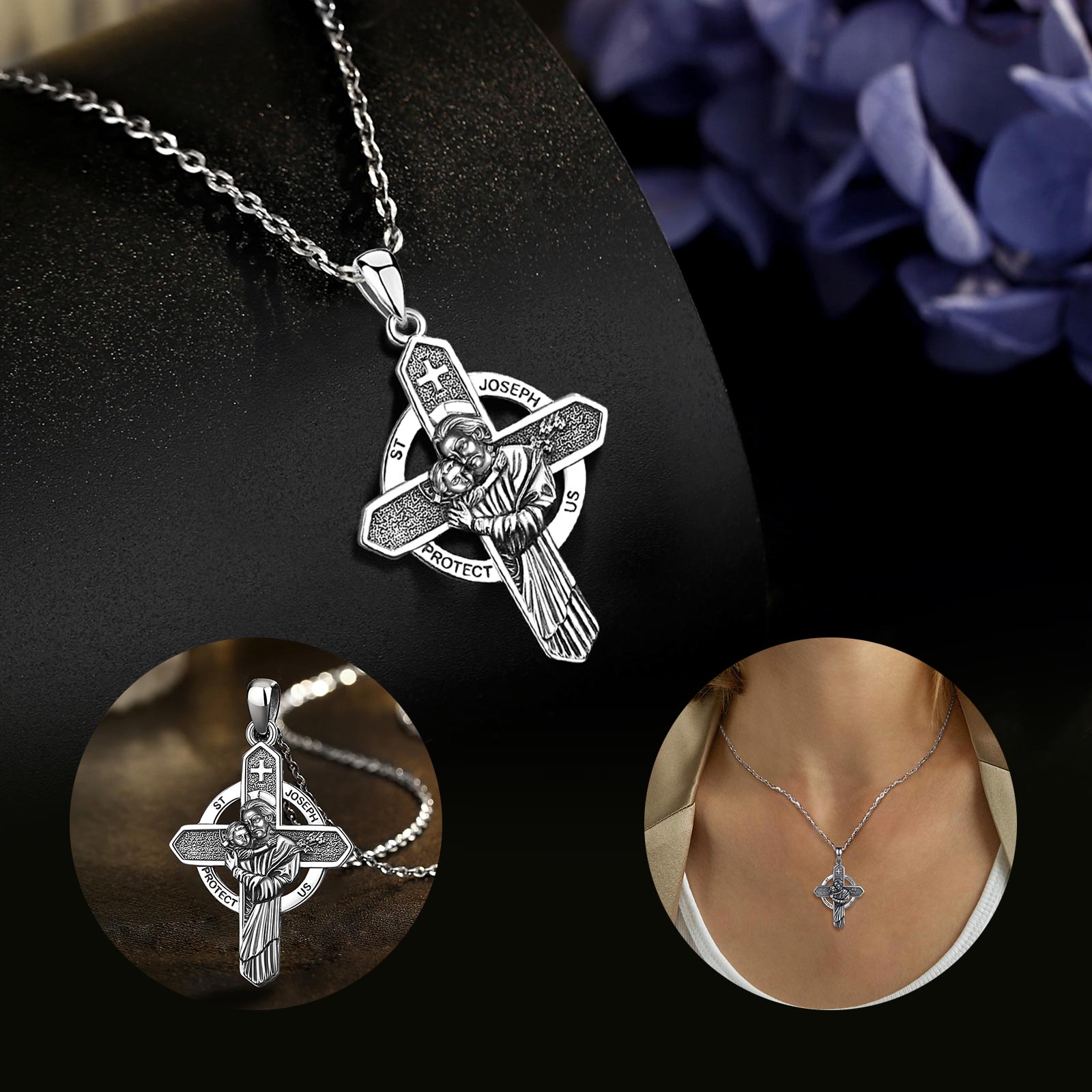 유도라 925 스털링 실버 세인트 조셉 목걸이 남성 여 - 925 Sterling Silver Chain Necklace Men 리뷰 및 가격